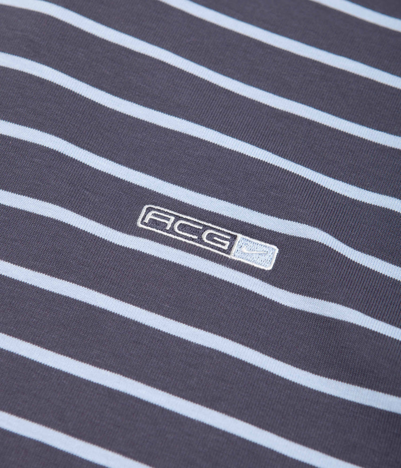 Nike ACG Stripe T-Shirt in Gridiron and Cobalt Bliss / Summit White