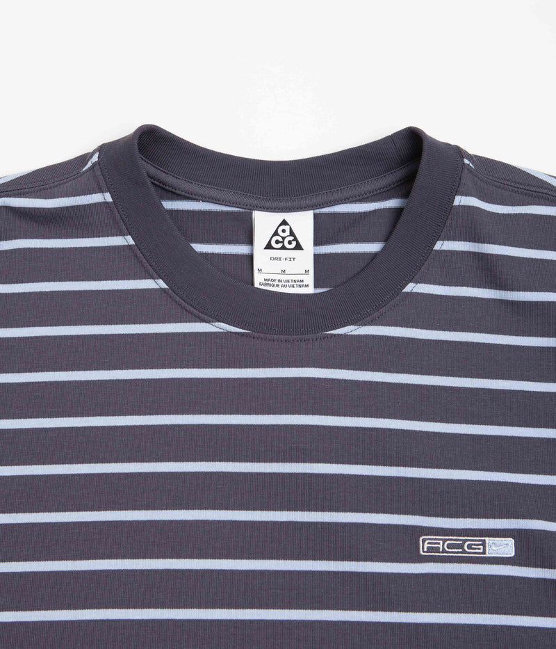 Nike ACG Stripe T-Shirt in Gridiron and Cobalt Bliss / Summit White