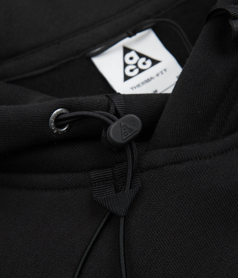 Nike ACG Therma-FIT Fleece Hoodie in Black and Dark Smoke Grey / Summit White