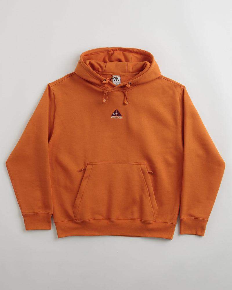 Nike ACG Therma-FIT Fleece Hoodie in Campfire Orange and Summit White