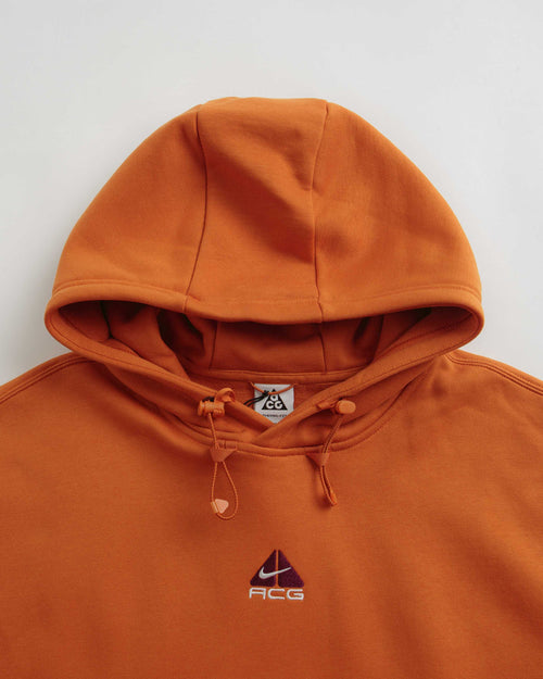 Nike ACG Therma-FIT Fleece Hoodie in Campfire Orange and Summit White