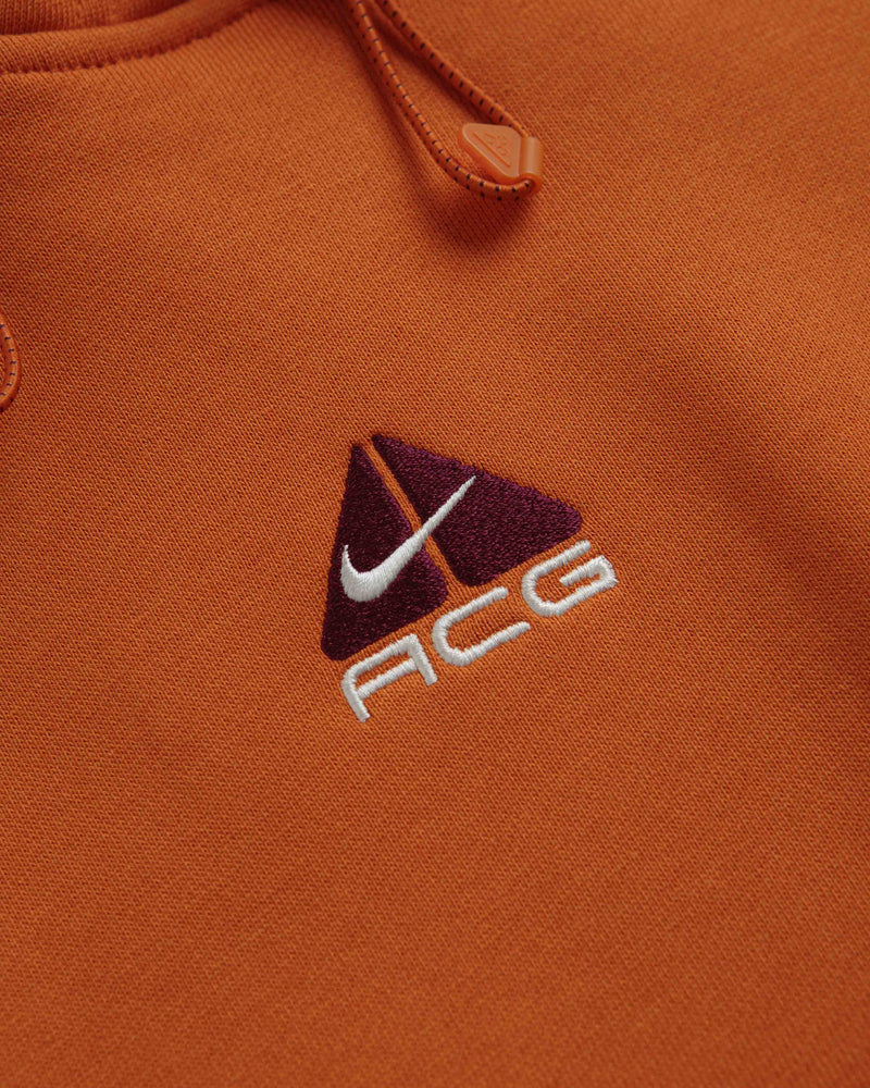 Nike ACG Therma-FIT Fleece Hoodie in Campfire Orange and Summit White