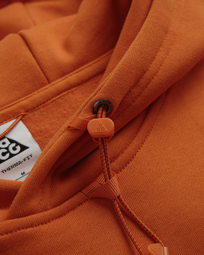 Nike ACG Therma-FIT Fleece Hoodie in Campfire Orange and Summit White