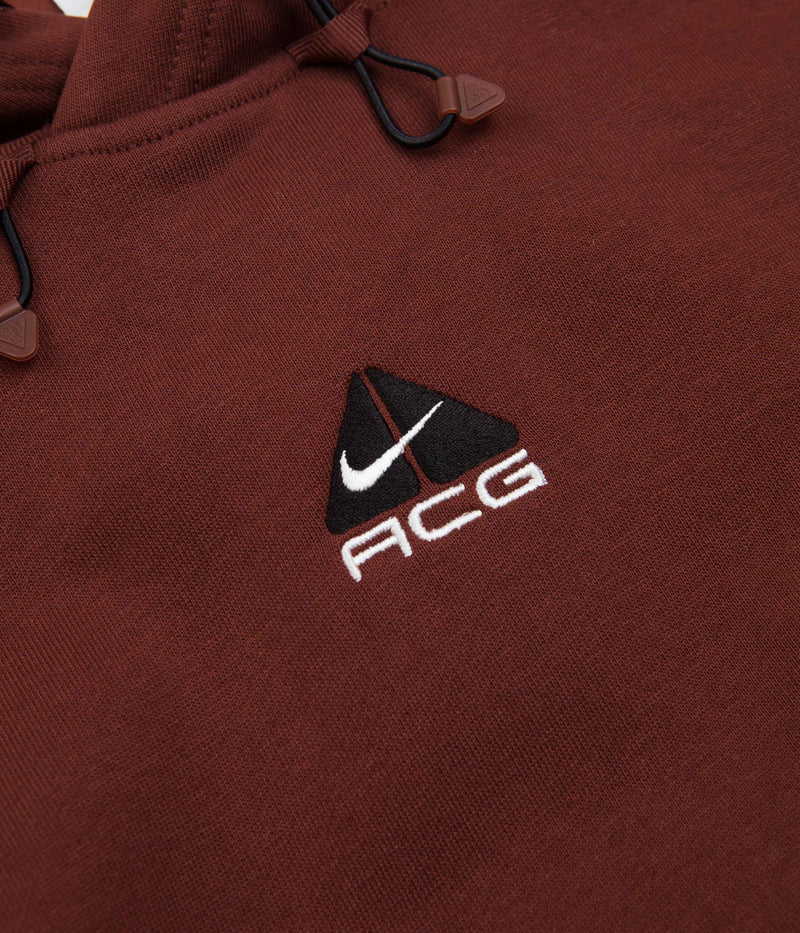 Nike ACG Therma-FIT Fleece Hoodie in Oxen Brown and Black / Oxen Brown