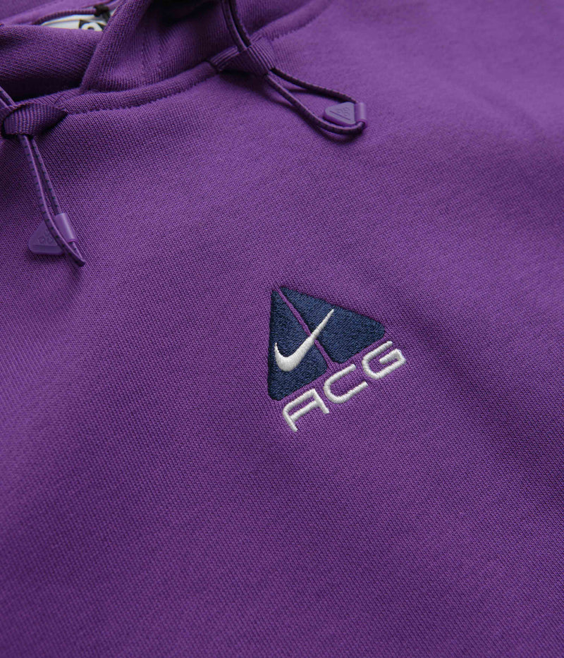 Nike ACG Therma-FIT Fleece Hoodie in Purple Cosmos and Summit White