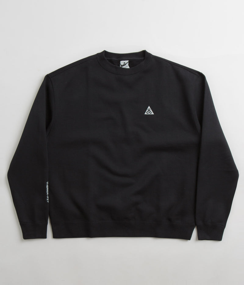 Nike ACG Tuff Fleece Crewneck Sweatshirt in Black and Black / Summit White