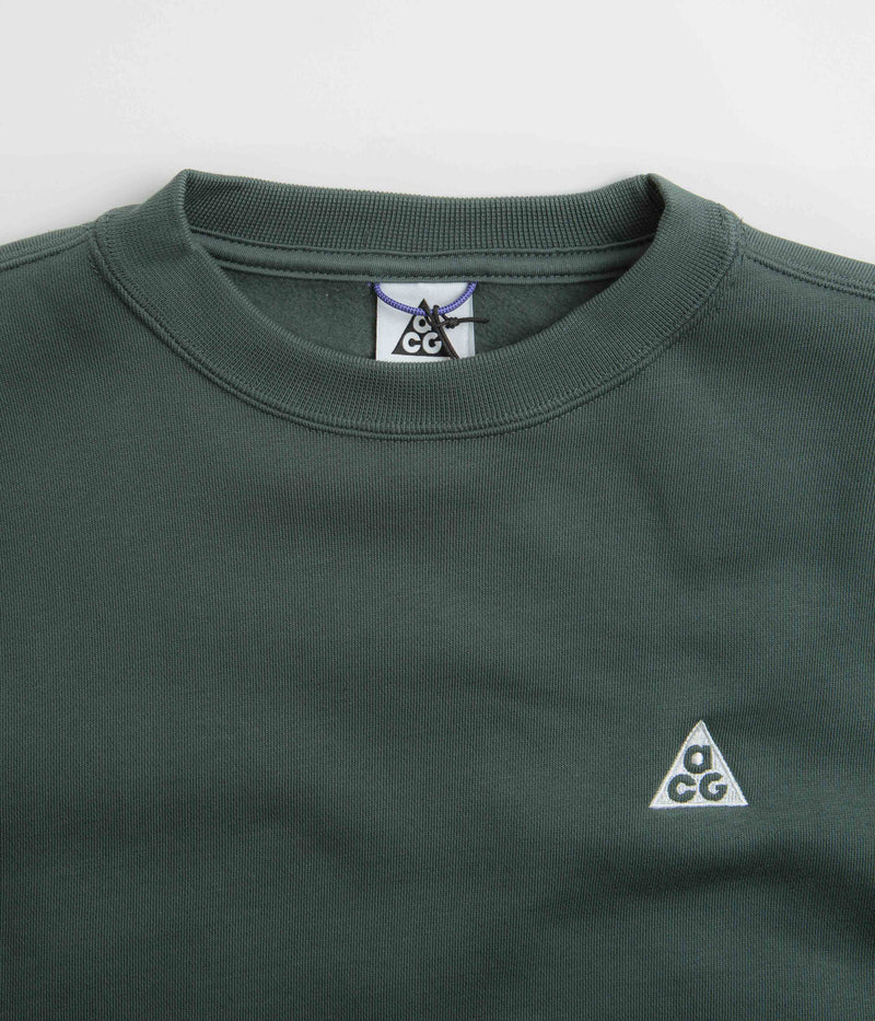 Nike ACG Tuff Fleece Crewneck Sweatshirt in Vintage Green and Vintage Green / Summit White