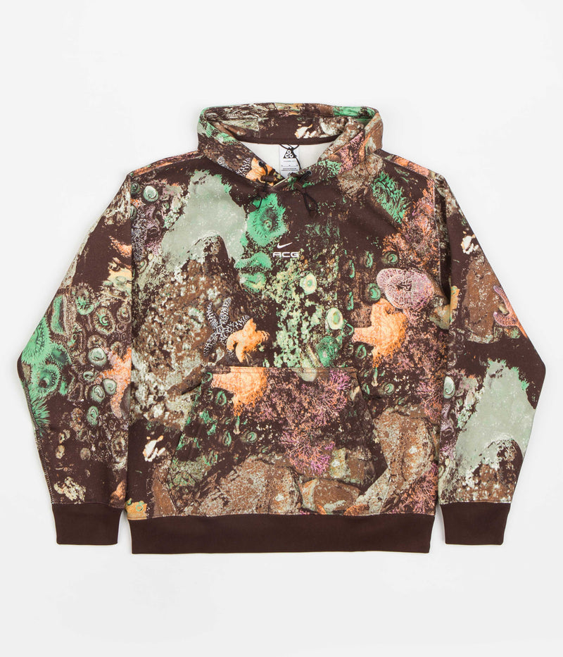 Nike ACG Tuff Fleece Hoodie in Bright Mandarin and Earth / Summit White