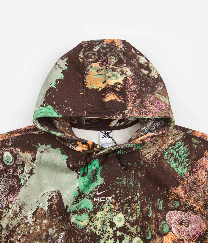Nike ACG Tuff Fleece Hoodie in Bright Mandarin and Earth / Summit White