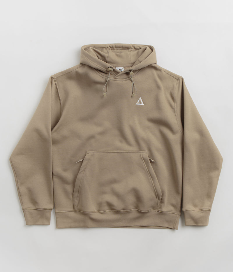 Nike ACG Tuff Fleece Hoodie in Khaki and Summit White / Summit White