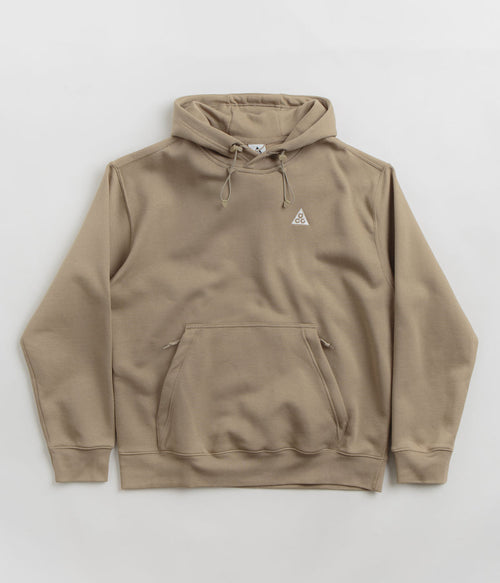 Nike ACG Tuff Fleece Hoodie in Khaki and Summit White / Summit White