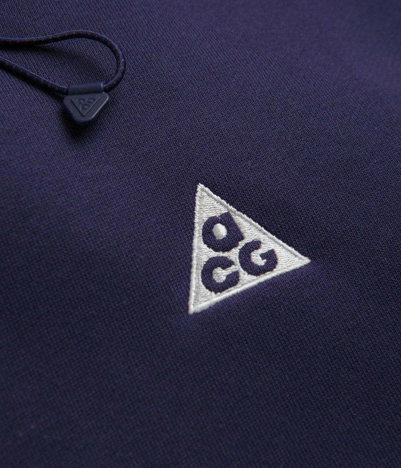 Nike ACG Tuff Fleece Hoodie in Purple Ink and Summit White / Summit White