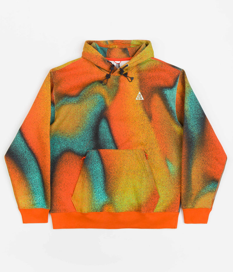 Nike ACG Tuff Fleece Hoodie in Team Orange and Off Noir / Mint Foam