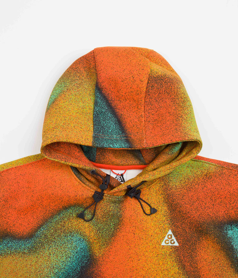 Nike ACG Tuff Fleece Hoodie in Team Orange and Off Noir / Mint Foam