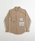 Nike ACG UV Devastation Trail Shirt in Khaki and Light Iron Ore / Summit White