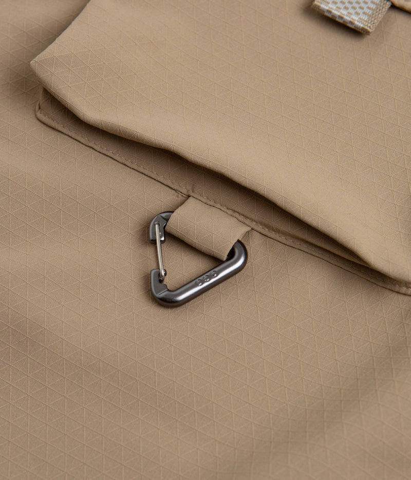 Nike ACG UV Devastation Trail Shirt in Khaki and Light Iron Ore / Summit White