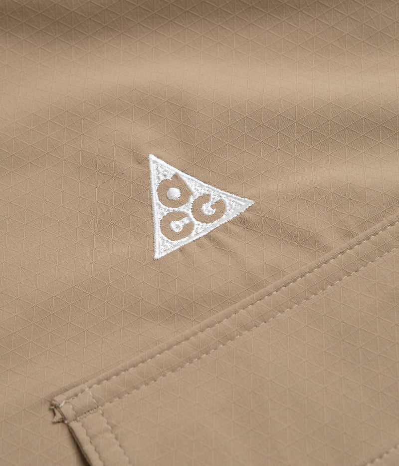 Nike ACG UV Devastation Trail Shirt in Khaki and Light Iron Ore / Summit White