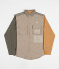 Nike ACG UV Devastation Trail Shirt in Khaki and Matte Olive / Gold Suede / Sanddrift