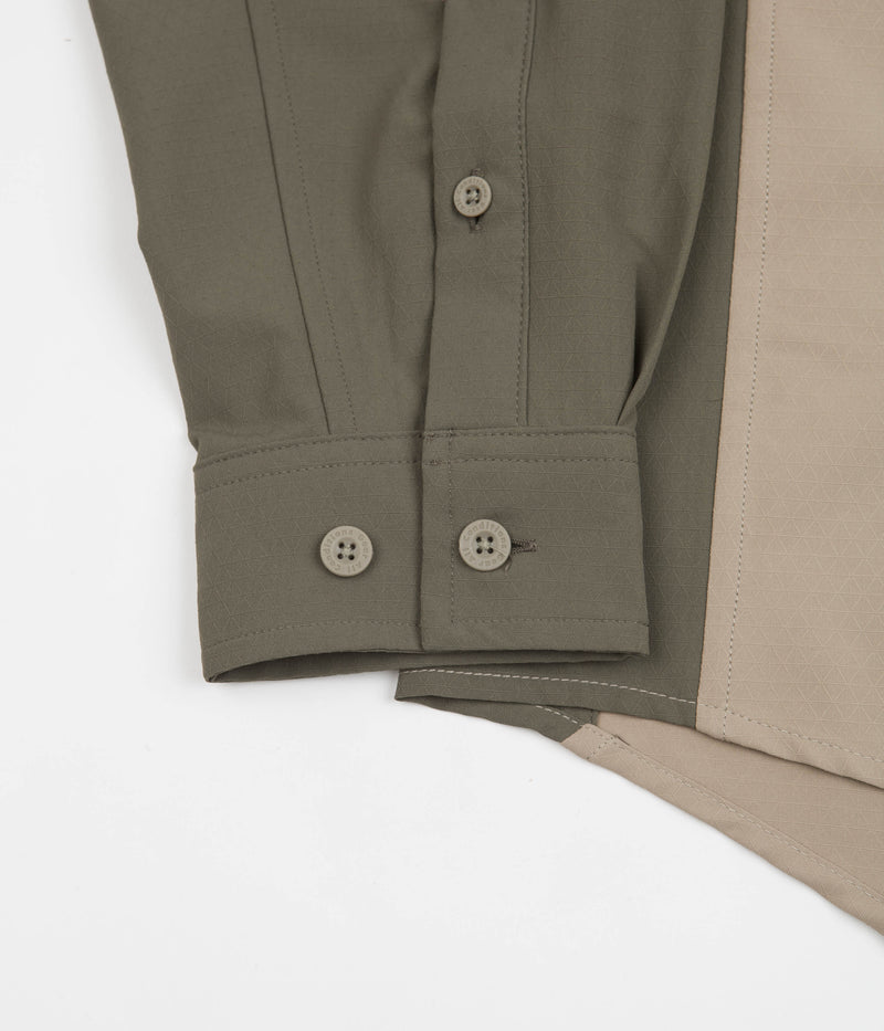 Nike ACG UV Devastation Trail Shirt in Khaki and Matte Olive / Gold Suede / Sanddrift