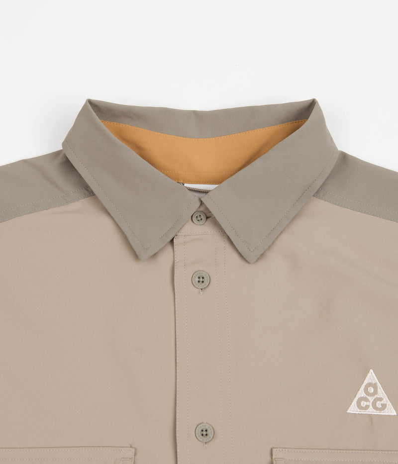 Nike ACG UV Devastation Trail Shirt in Khaki and Matte Olive / Gold Suede / Sanddrift