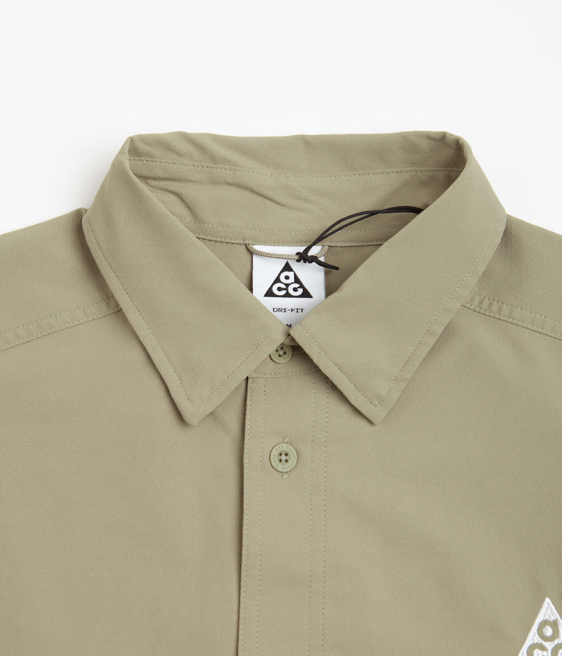 Nike ACG UV Devastation Trail Shirt in Neutral Olive and Summit White