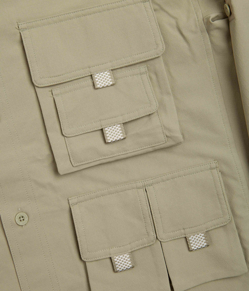 Nike ACG UV Devastation Trail Shirt in Neutral Olive and Summit White