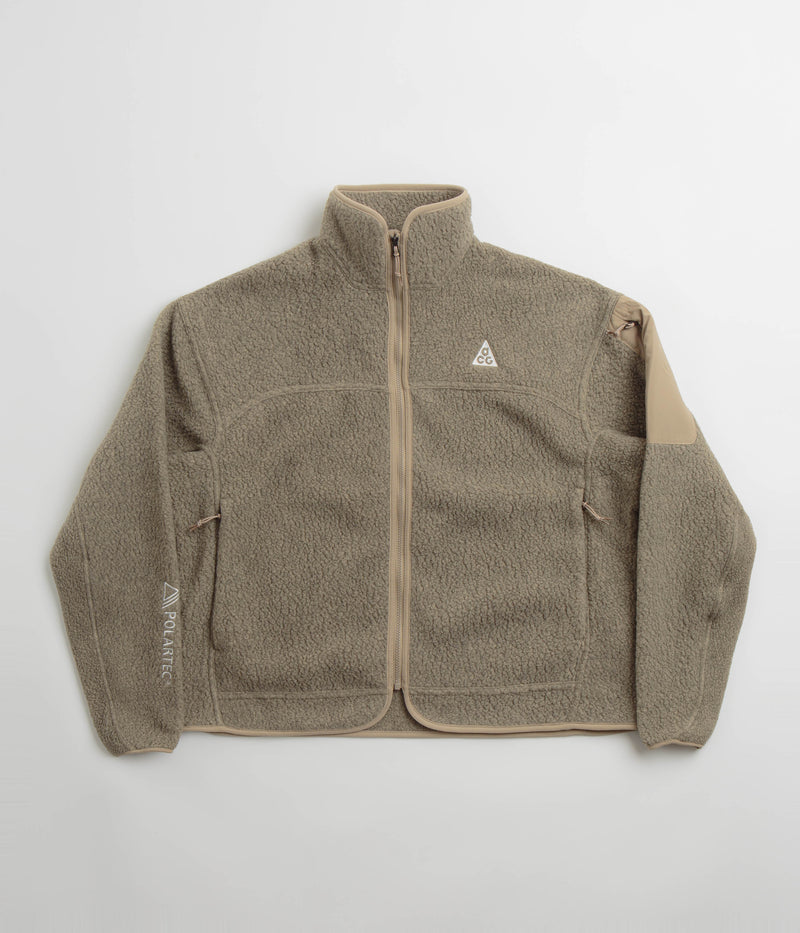Nike ACG Womens Arctic Wolf Full-Zip Fleece in Khaki and Khaki / Summit White