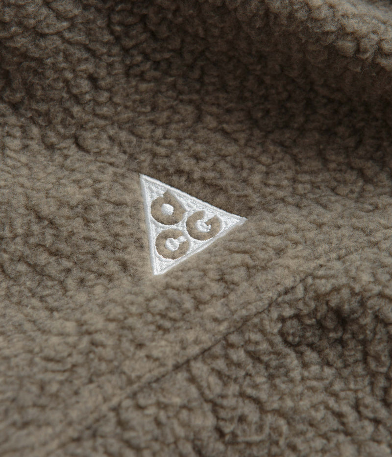 Nike ACG Womens Arctic Wolf Full-Zip Fleece in Khaki and Khaki / Summit White