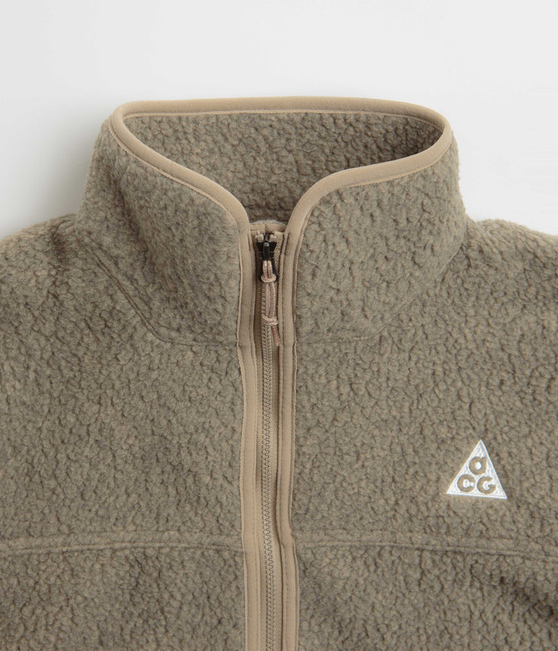 Nike ACG Womens Arctic Wolf Full-Zip Fleece in Khaki and Khaki / Summit White