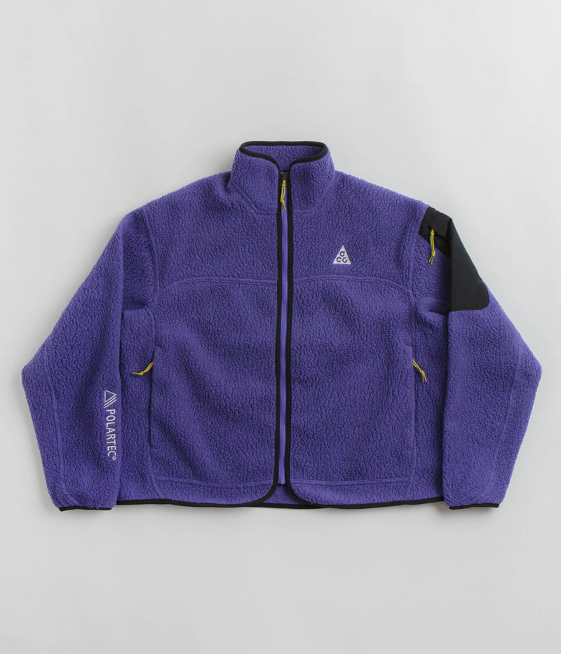 Nike ACG Womens Arctic Wolf Full-Zip Fleece in Persian Violet and Black / Summit White