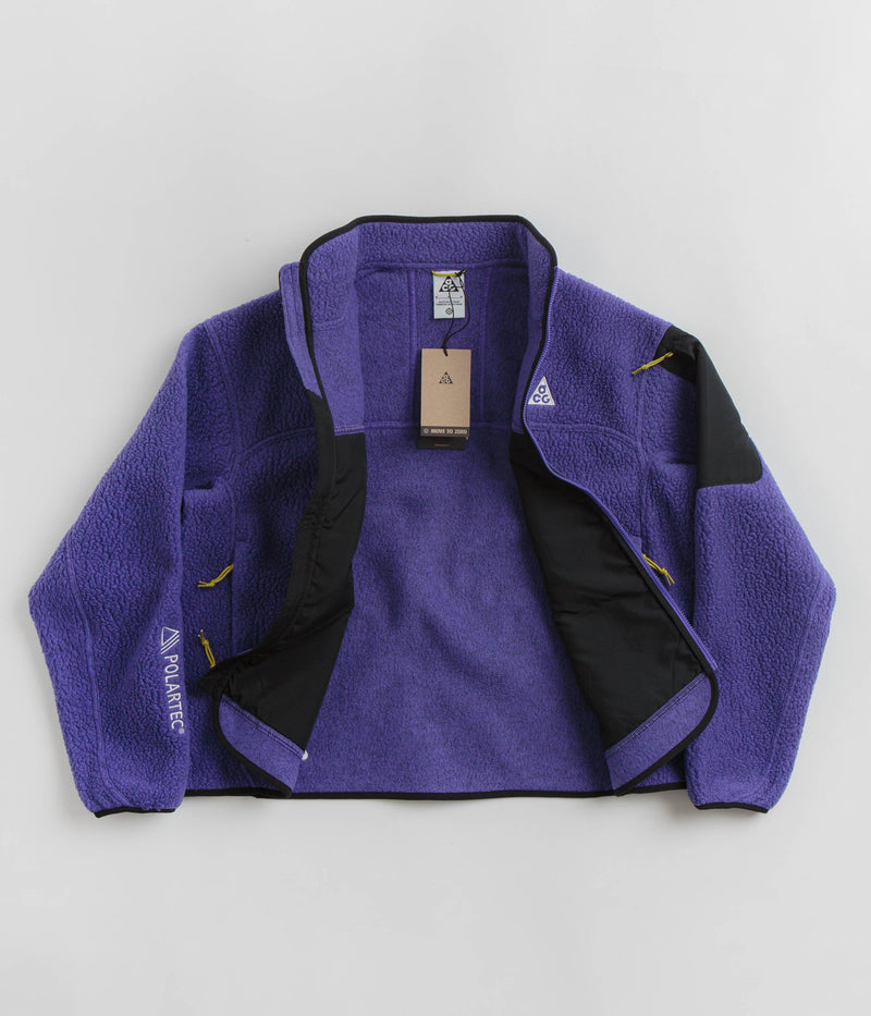 Nike ACG Womens Arctic Wolf Full-Zip Fleece in Persian Violet and Black / Summit White