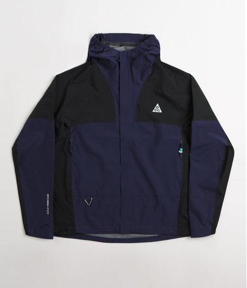 Nike ACG Womens Cascade Rains Jacket in Purple Ink and Black / Summit White