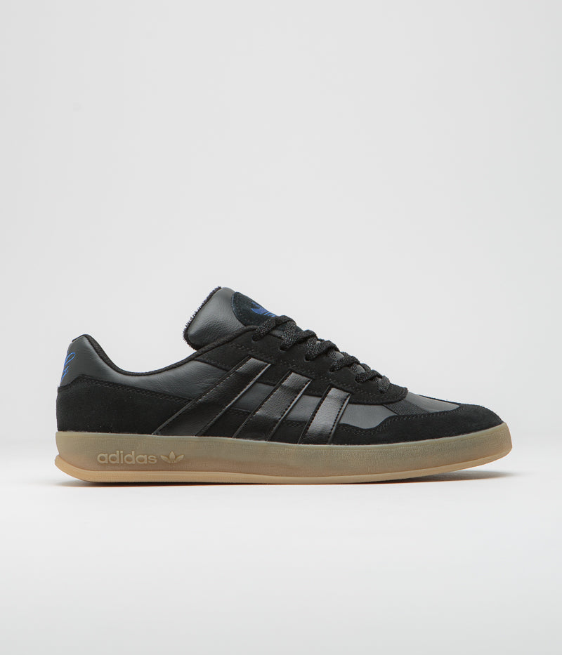 Adidas Aloha Super Shoes in Core Black and Carbon / Bluebird