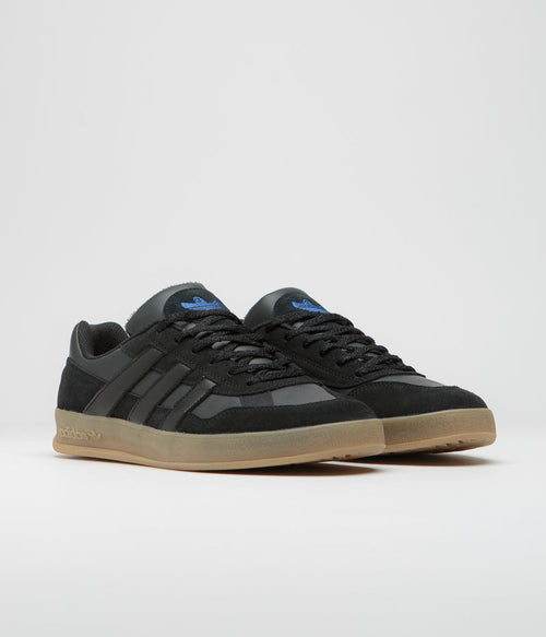 Adidas Aloha Super Shoes in Core Black and Carbon / Bluebird