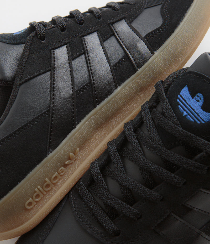 Adidas Aloha Super Shoes in Core Black and Carbon / Bluebird