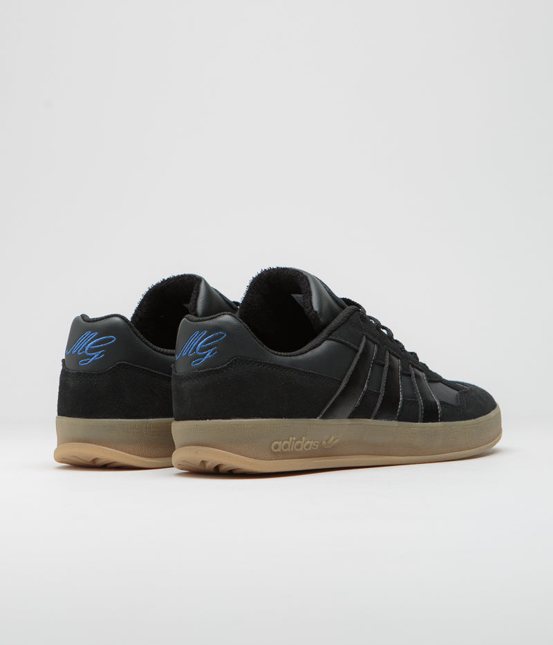 Adidas Aloha Super Shoes in Core Black and Carbon / Bluebird
