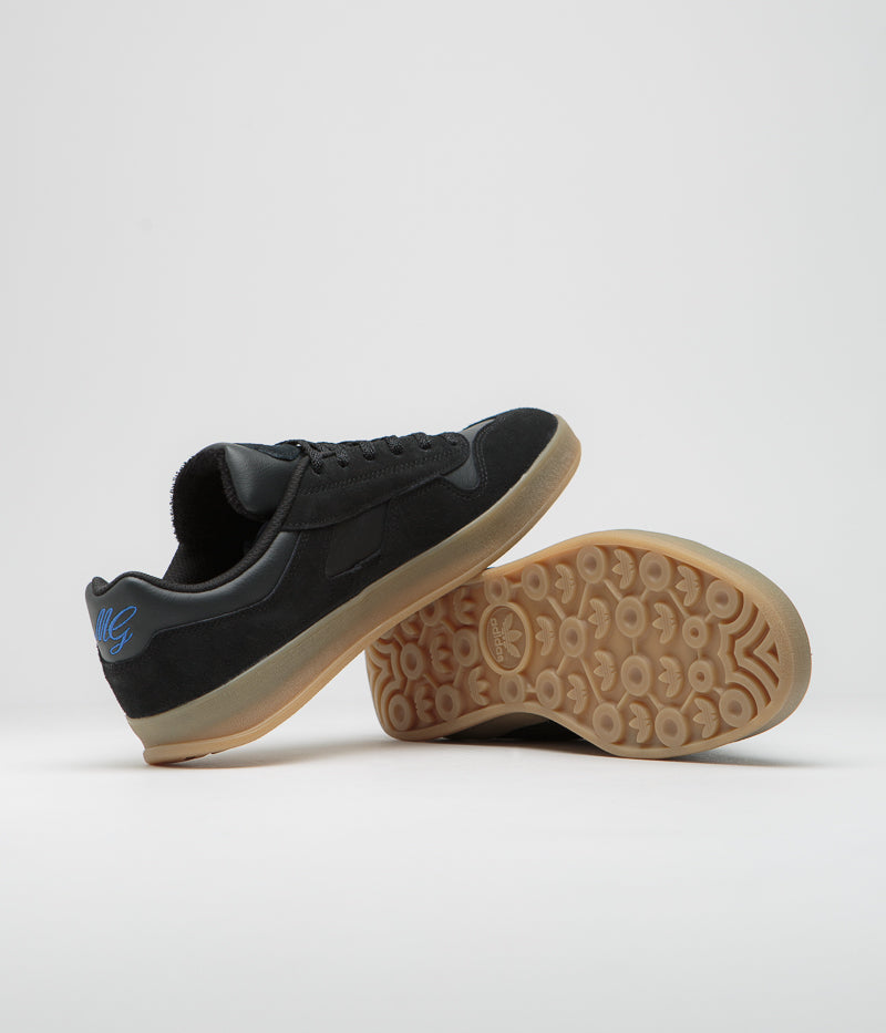 Adidas Aloha Super Shoes in Core Black and Carbon / Bluebird