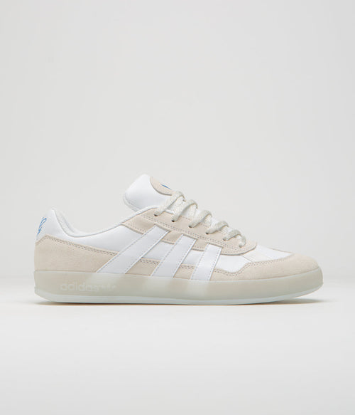 Adidas Aloha Super Shoes in Crystal White and FTWR White / Bluebird
