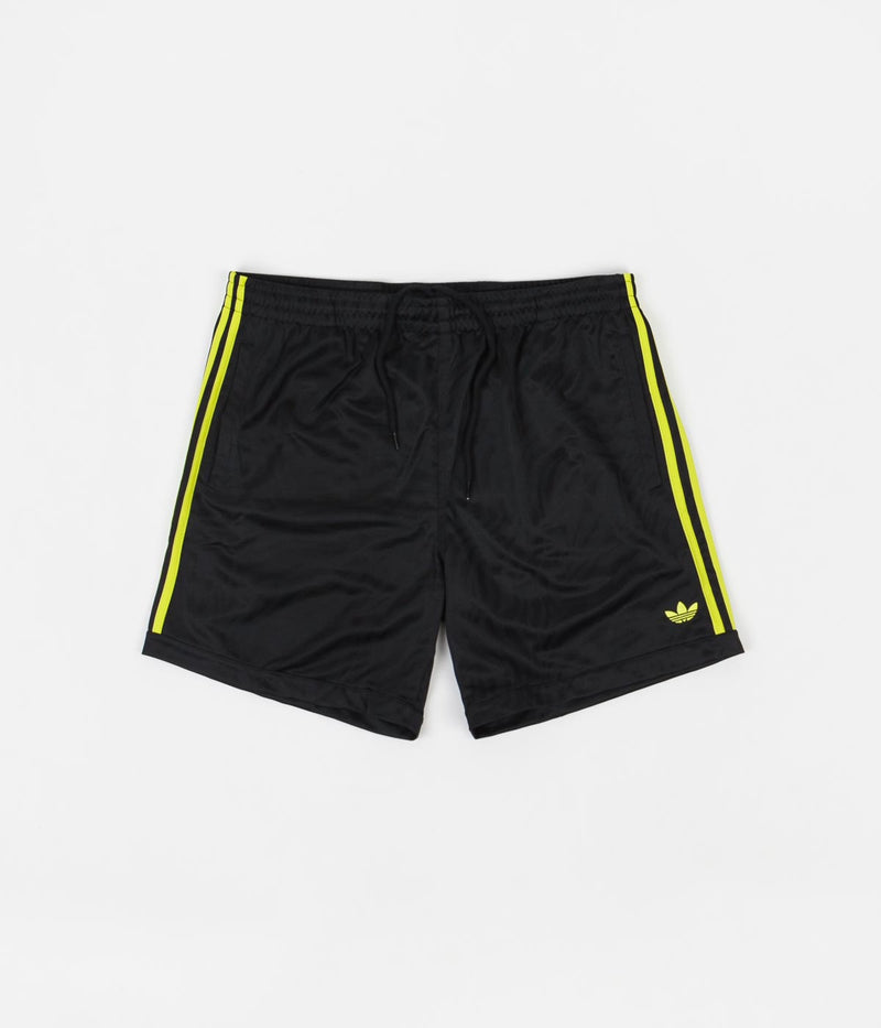 Adidas Athletic Shorts in Black and Acid Yellow