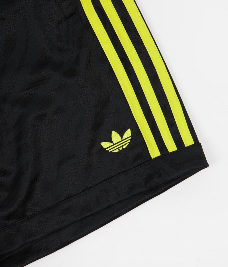 Adidas Athletic Shorts in Black and Acid Yellow