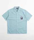 Baglady Alien Logo Shirt in Pacific Blue and White