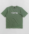 Baglady Bootleg Throw Up Logo T-Shirt in Sage Green