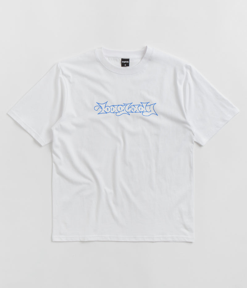 Baglady Bootleg Throw Up Logo T-Shirt in White