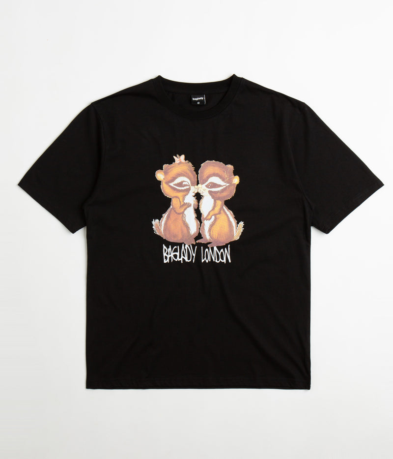 Baglady Chipmunk Love T-Shirt in Black