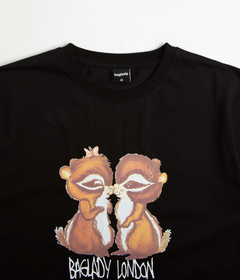 Baglady Chipmunk Love T-Shirt in Black