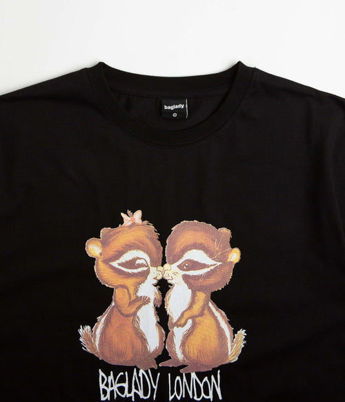 Baglady Chipmunk Love T-Shirt in Black