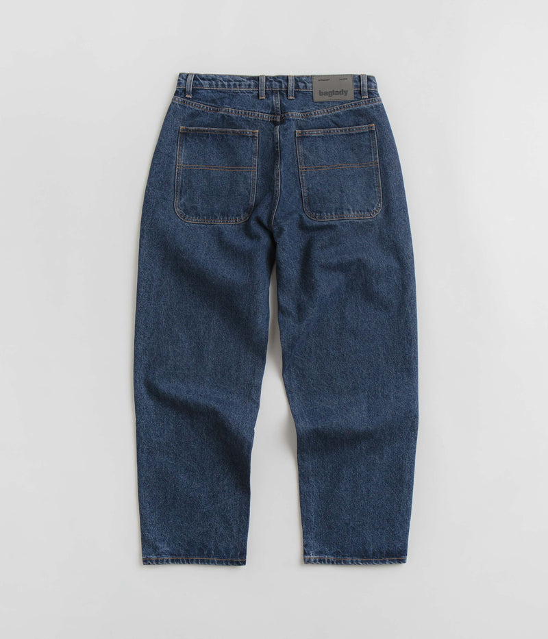 Baglady Logo Jeans in Indigo Blue