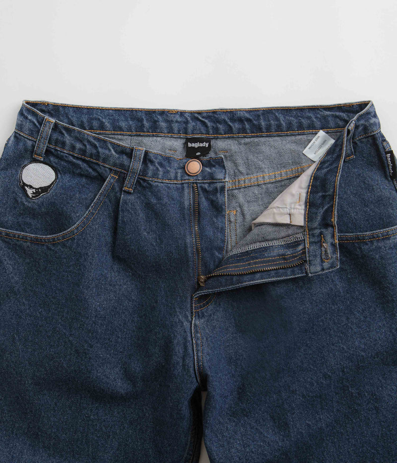 Baglady Logo Jeans in Indigo Blue