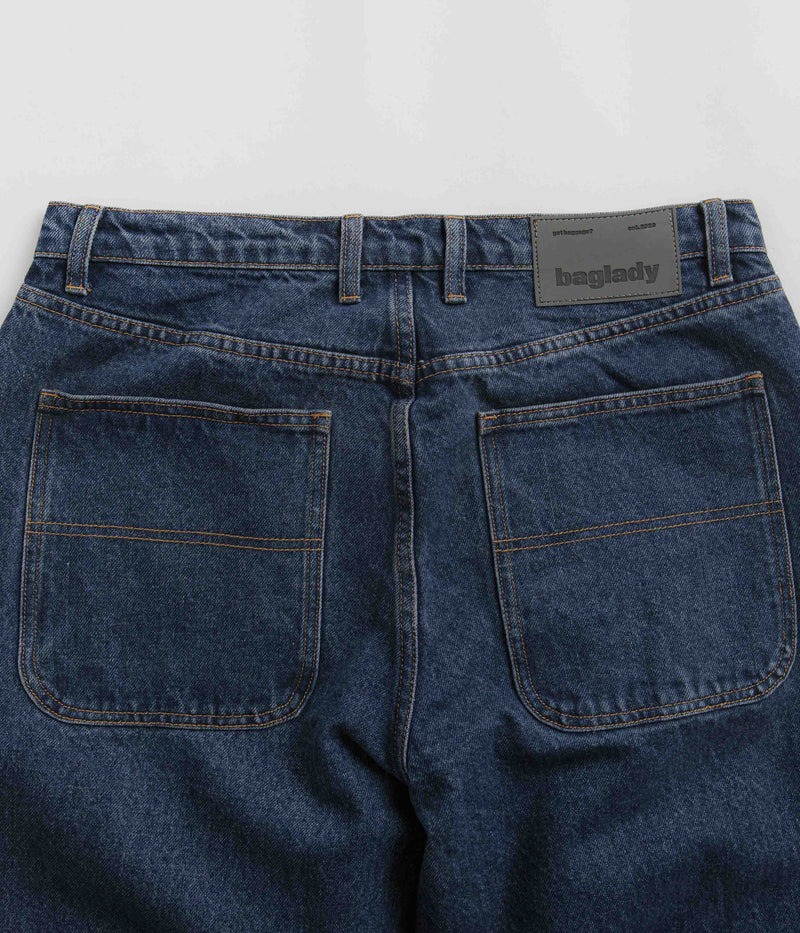 Baglady Logo Jeans in Indigo Blue