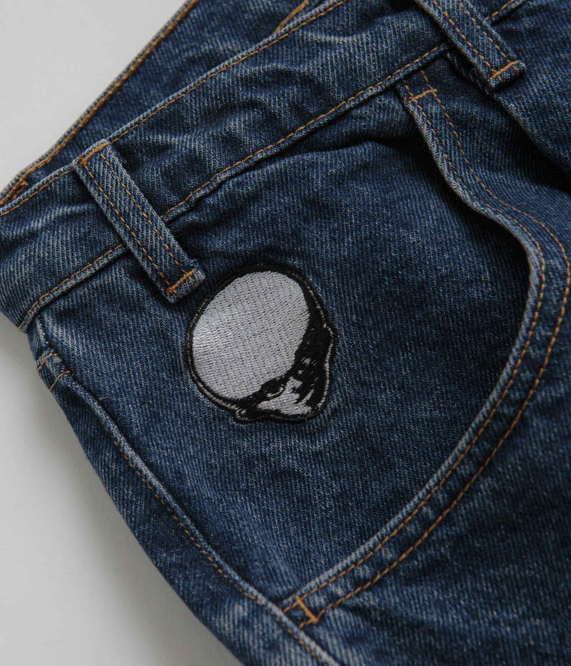 Baglady Logo Jeans in Indigo Blue